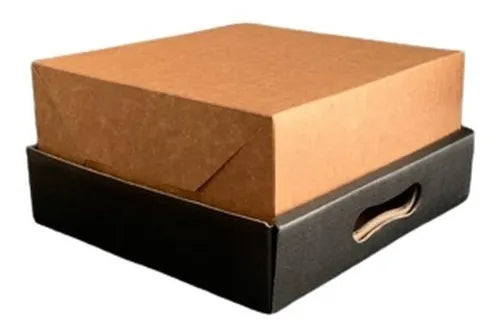 cod: 3785 (2u) CAJAS CARTÓN CAJAS PARA DESAYOS TORTA 3 COLORES - medida: 26x26x6