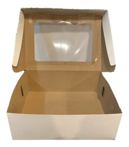 cod: 3830 (50u) CAJAS PARA 6 CUPCAKES CON VISOR Y SEPARADOR - medida: 26x19x9