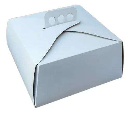 cod: 4309 (1u) CAJA BLANCA PARA TORTA PANADERÍA REPOSTERÍA - medida: 33x33x4