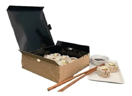 cod: 2995 (25u) CAJA PARA CATERING SUSHI 18,5 RESISTENTES LAMINADAS - medida: 18x18x5