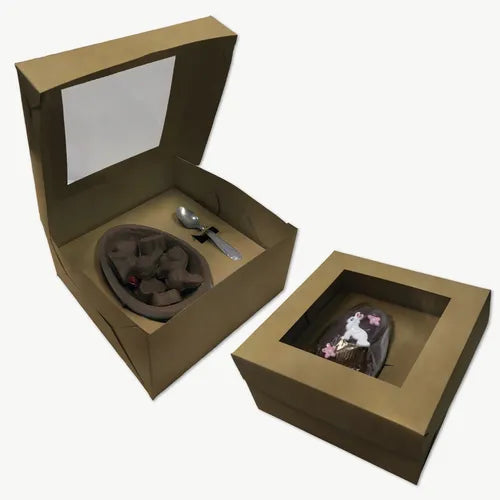 cod: 3278 (10u) CAJA PARA MEDIO HUEVO DE PASCUA Nº 12 Y 15 KRAFT - medida: 20x20x15