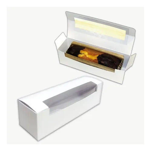 cod: 3611 (50u) CAJA PARA BUDINES POSTRES MACARRONS C/ VENTANA   I - medida: 24x7x7