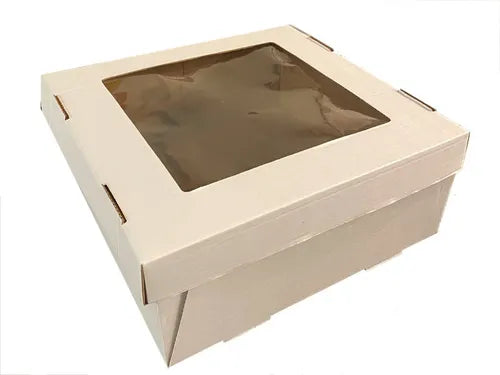 cod: 4180 (30u) CAJA PARA DESAYO O TORTA  CON VISOR - medida: 30x30x20