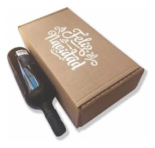 cod: 4395 (10u) CAJA NAVIDEÑA CARTON VACIA MARRON  AGING - medida: 35x19x10