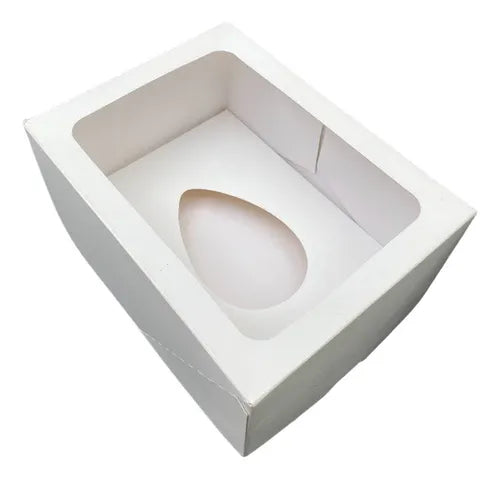 cod: 3021 (10u) CAJA BLANCA CON VISOR HUEVO PASCUA DE 12 A 16 - medida: 18x13x9