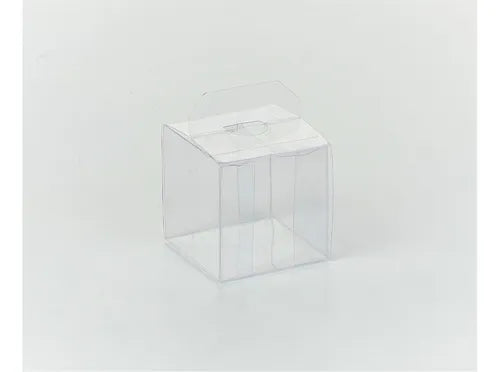 cod: 2468 (100u) CAJA CUBO PVC CRISTAL    SOUVENIR MACARONS 102C - medida: 6x6x6