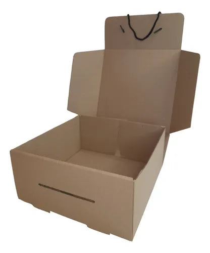 cod: 322 (10u) CAJA 22X22X10REGALO KRAFT CORRUGADO CORDON AUTOARMABLE (10U) COD: 322 - medida: 22x22x10