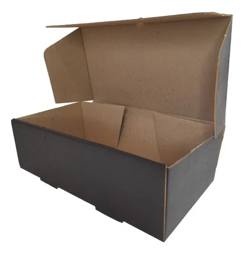 cod: 315 (10u) CAJA 25X14X8 REGALO NEGRO CORRUGADO AUTOARMABLE (10U) COD: 315 - medida: 25x14x8
