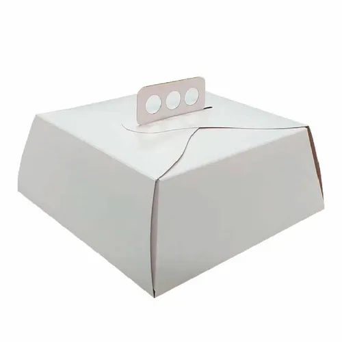 cod: 4121 (25u) CAJA PARA TORTA BLANCA LISA  25 - medida: 30x30x12