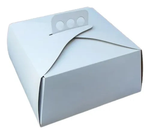 cod: 3660 (10u) CAJA BLANCA PARA TORTA   - 10 - medida: 25x25x12