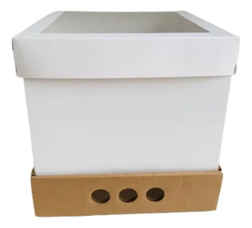 cod: 3700 (10u) CAJA DRIPCAKE  CON TAPA VISOR - medida: 25x25x15