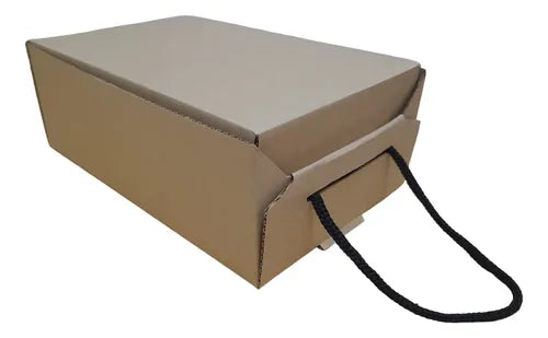 cod: 359 (10u) CAJA 22X14X9 CORDON KRAFT CORRUGADO REGALO (10U) COD: 359 - medida: 22x14x9