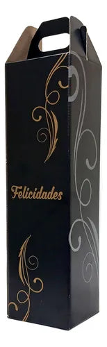 cod: 4324 (10u) CAJA ESTUCHE MALETIN 1 BOTELLA VINO CHAMPAGNE IMPRESO. - medida: 33x9.5x9.5