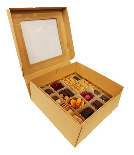 cod: 4042 (10u) CAJAS PARA DESAYOS MEDIANA COOKIES CON VISOR - medida: 29x29x13