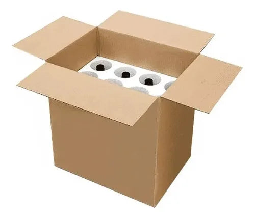 cod: 4264 (100u) CAJA 6 BOTELLAS VINO  CARTON CORRUGADO - medida: 32x23x16