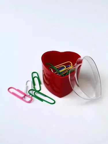 cod: 2246 (25u) CAJA ACRÍLICO BASE ROJA CORAZÓN SOUVENIRS DENARIO - medida: 0x0x0