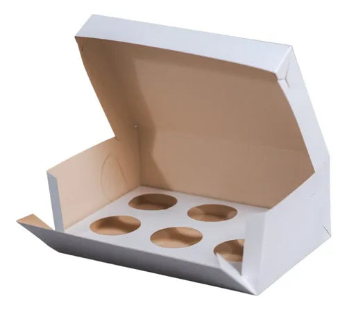 cod: 3801 (25u) CAJA 6 CUPCAKES MUFFINS CON CA  U - medida: 26x18x9