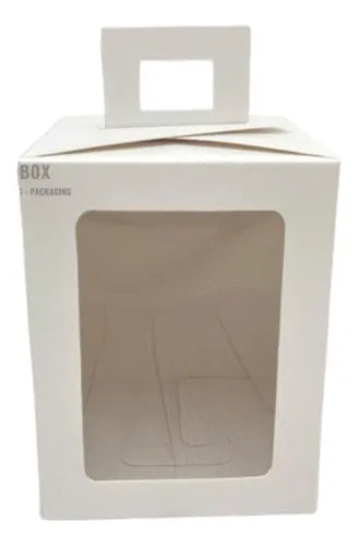cod: 2974 (10u) CAJA CON VISOR PARA MINI TORTA - medida: 17x13x13