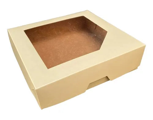 cod: 2836 (10u) CAJAS PARA GALLETITAS CHOCOLATES NAVIDAD OCRE - medida: 15x14x3