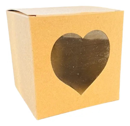 cod: 2564 (10u) CAJA CUBO CUADRADA  KRAFT IDEAL VELAS  10 - medida: 10x10x5