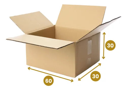 cod: 4630 (5u) CAJA CARTON EMBALAJE  MUDANZA REFORZADA 5 - medida: 60x30x30