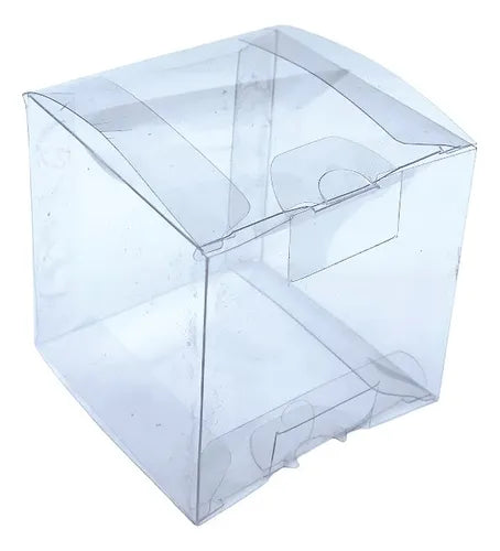cod: 2482 (10u) CAJA CUBO PVC CRISTAL 6 SOUVENIR -MACARONS- COOKIES - medida: 6x6x6