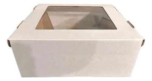 cod: 4191 (25u) CAJAS TORTAS  SÁNDWICHES CATERING DONAS 29 C/VISOR - medida: 30x30x25