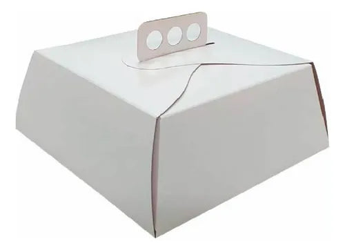 cod: 3904 (100u) CAJA PARA TORTA BLANCA LISA TARTAS POSTRES - medida: 27x27x15