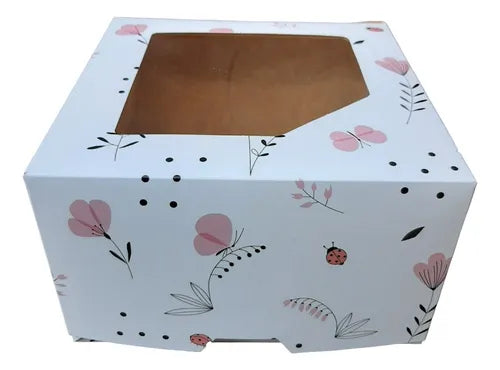 cod: 3666 (10u) CAJAS  ESTAMPADAS PARA TORTA - medida: 25x25x15