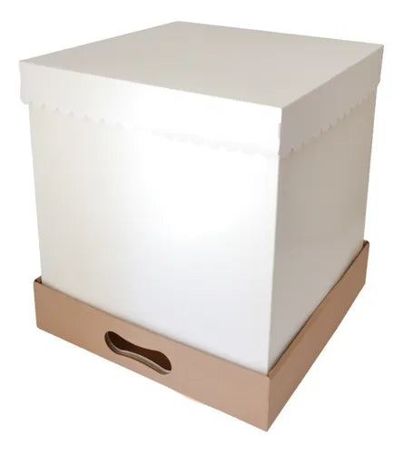 cod: 4393 (1u) CAJA GRANDE TORTA ALTA DOS PISOS  BOX SORPRESA - medida: 35x35x4.5