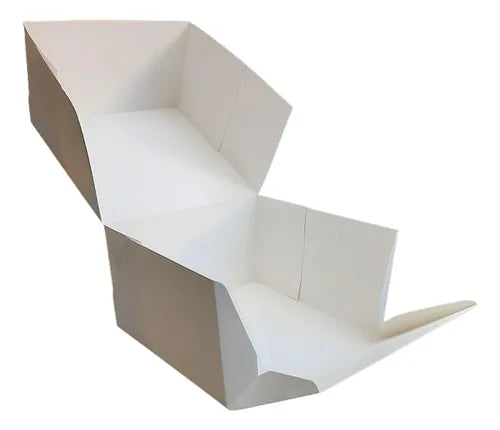 cod: 3667 (10u) CAJA CARTULINA BLANCA  TORTA DESAYOS APILABLE - medida: 25x25x15