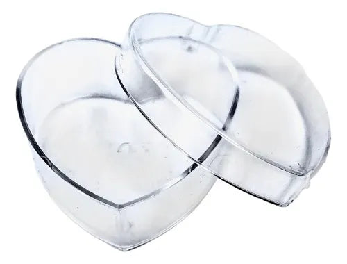 cod: 2261 (25u) CAJA CORAZÓN ACRILICO BIJOUTERI SOUVENIR TRANSPARENTE - medida: 0x0x0