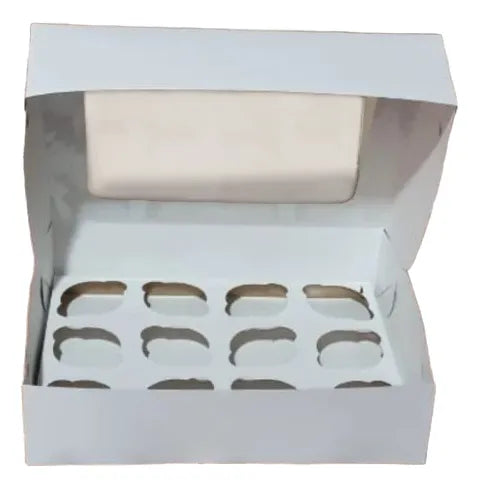 cod: 4398 (10u) CAJA CON VISOR PARA 12 CUPCAKES, - medida: 35x25x12
