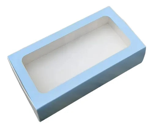 cod: 3179 (10u) CAJAS PARA CHOCOLATES O ALFAJORES  CELESTE - medida: 20x10x5