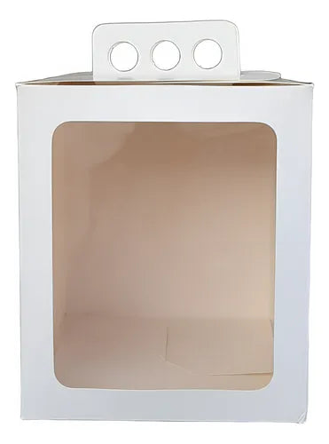 cod: 2992 (10u) CAJAS CON VISOR MINI TORTA ALTA  BLANCAS - medida: 17.5x14.5x14.5