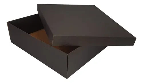 cod: 151 (10u) CAJA 31X28X9 REGALOS RUSTICO NEGRO CARTON Base y Tapa (10U) COD: 151 - medida: 31x28x9